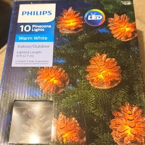 Holiday pine cone lights